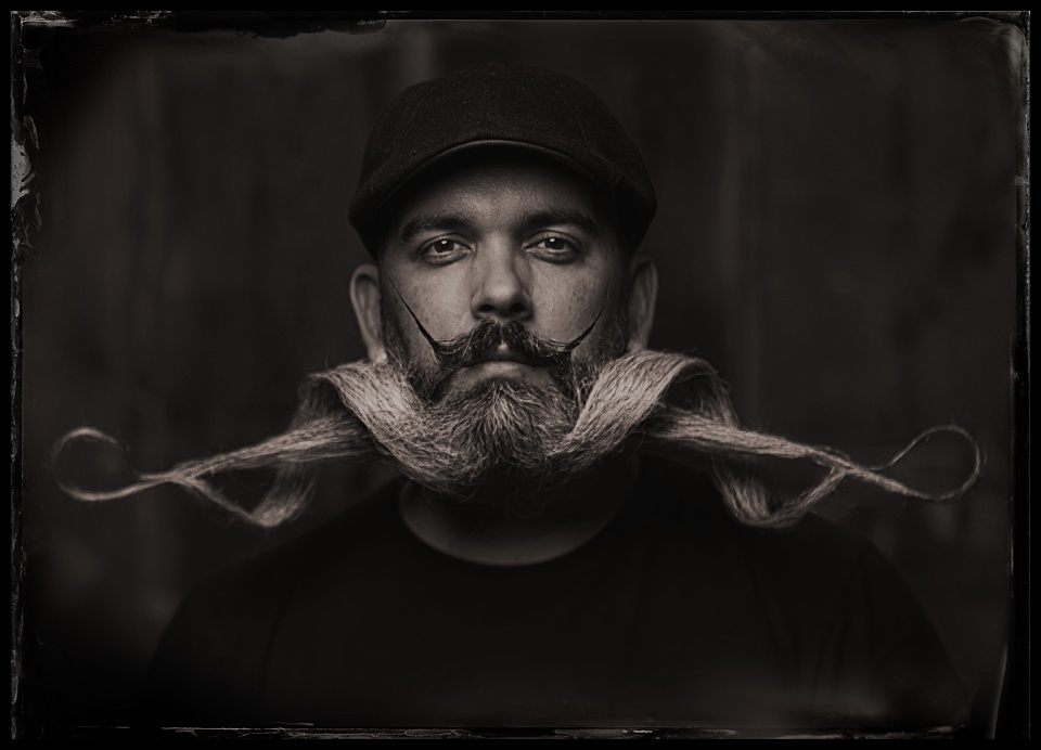 mile high beard bout beard and mustache competition tintype portrait photograph speed style