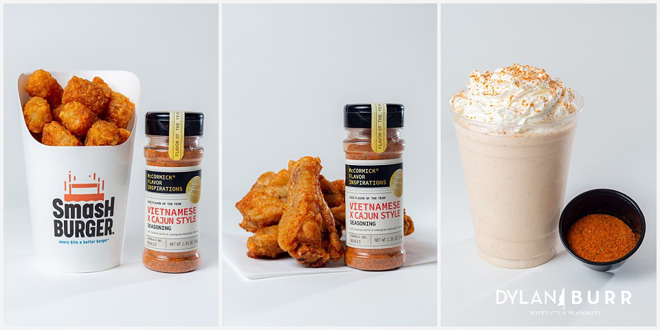 smashburger mccormicks seasoning of the year 2023 vietnamese x canjun style product photography lineup