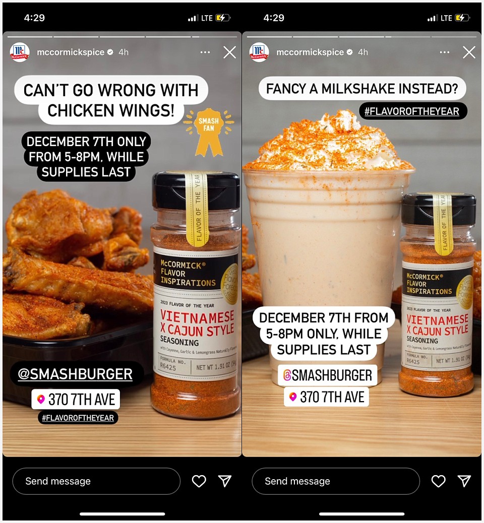 smashburger mccormick spice seasoning of the year 2023 vietnamese x canjun style social media posts