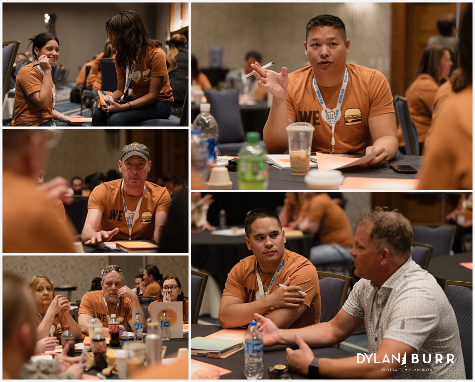 sharing ideas during brainstorming sessions